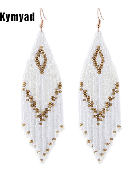 Renk 16 Kymyad Bohem Küpe 2023 Boncuk Uzun Küpe Etnik Stil Damla Küpe Moda Takı Bijoux Femme Bildirimi Küpe (Yurt Dışından) fiyatları