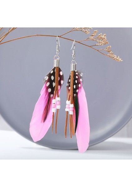 F Bohemian Püskül Küpe Kadınlar Için Dangle Uzun Küpe Tüy Boho Damla Küpe Tohum Boncuk Vintage Takı Brincos Hediye 2021 (Yurt Dışından) indirimleri