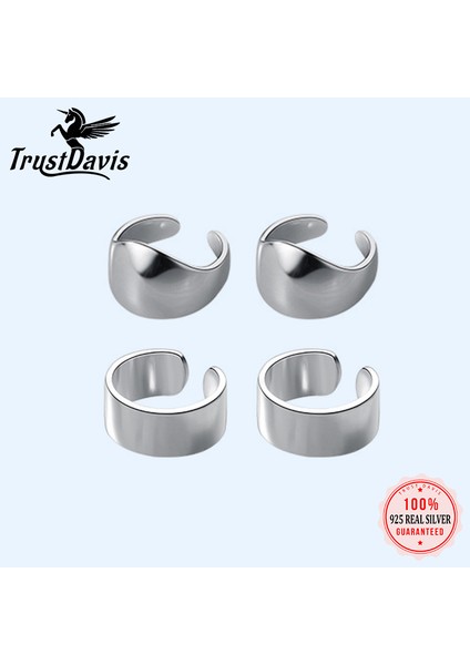 DB518-GOLD Trustdavis 925 Ayar Gümüş 2/3 Katmanlar Pürüzsüz Yüzey Kulak Manşet Klipsli Küpe Kadınlar Için Piercing Olmadan Takı DA250 (Yurt Dışından) modelleri