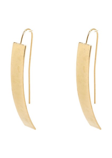 Altın Moda 304 Paslanmaz Çelik Küpe Pürüzsüz Ark Altın Gümüş Renk Damla Klip Küpe Eşi Kadınlar Takı Hediye 5.1x0.7 Cm, 1 Çift (Yurt Dışından)