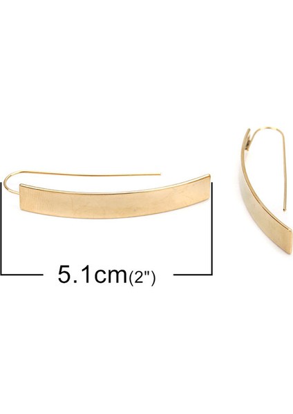 Altın Moda 304 Paslanmaz Çelik Küpe Pürüzsüz Ark Altın Gümüş Renk Damla Klip Küpe Eşi Kadınlar Takı Hediye 5.1x0.7 Cm, 1 Çift (Yurt Dışından) modelleri