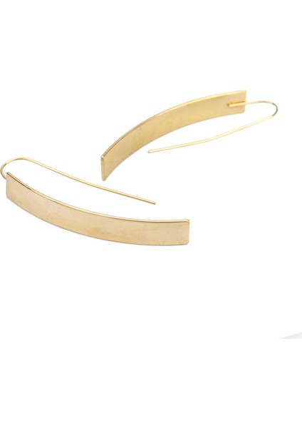 Altın Moda 304 Paslanmaz Çelik Küpe Pürüzsüz Ark Altın Gümüş Renk Damla Klip Küpe Eşi Kadınlar Takı Hediye 5.1x0.7 Cm, 1 Çift (Yurt Dışından) fırsatları