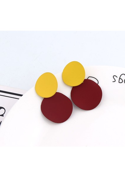Errz9 Küpe Kadınlar Kızlar Için Dangler Eardrop Yaz Bohemian Moda Sevimli Geometrik Yuvarlak Hediye Parti Renkli Takı (Yurt Dışından)