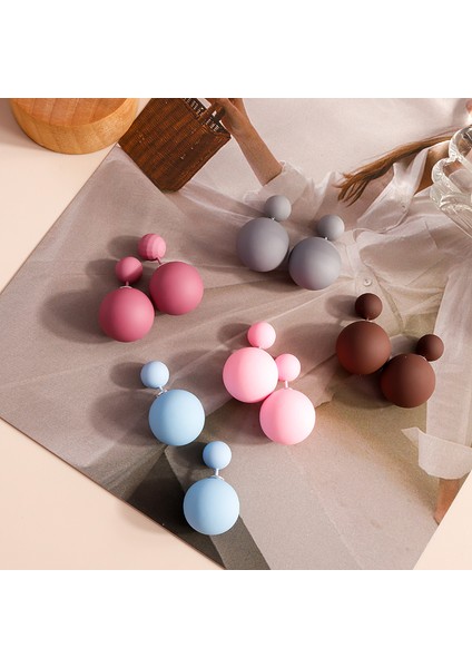 164 Mor Yeni Şeker Renk Çift Taraflı Büyük Inci Saplama Küpe Kadınlar Için Kauçuk Kristal Top Küpe Kızlar Parti Takı Hediyeler (Yurt Dışından) fiyatları