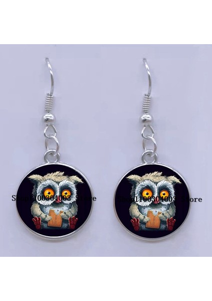 24 Moda Küpe Sevimli Baykuş Fotoğraf Cabochon Cam Charm Küpe Yüksek Kalite Kadın Deldi Küpe Hediyeler (Yurt Dışından)