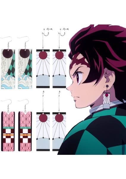 R-3 Çift Yeni Anime Demon Slayer Akrilik Charm Küpe Tanjiro Kamado Nezuko Set Damla Klip Metal Reçine Vintage Kadın Erkek Küpe Için (Yurt Dışından) fiyatları