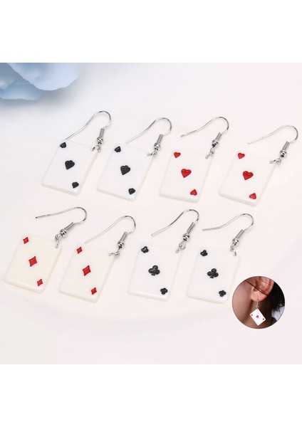 D 1 Çift Komik Poker Kartı Dangle Küpe Akrilik Maça Oyun Takı Güzel Doğum Günü Hediyesi Kişilik Poker Araba Küpe (Yurt Dışından) fiyatları