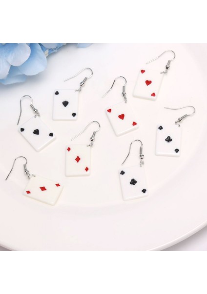 D 1 Çift Komik Poker Kartı Dangle Küpe Akrilik Maça Oyun Takı Güzel Doğum Günü Hediyesi Kişilik Poker Araba Küpe (Yurt Dışından) modelleri