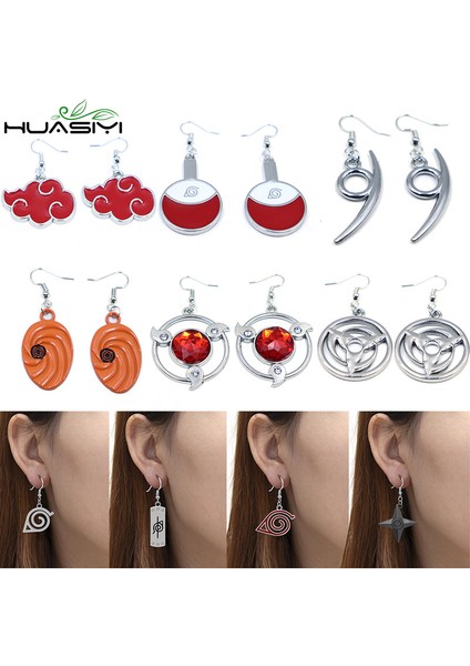 Kısa Çemberler Anime Sahne Takı Konoha Küpe Kadınlar Için Akatsuki Kırmızı Bulut Kulak Çemberler Ninja Dart Dangle Küpe Hayranları Yaratıcı Hediye (Yurt Dışından) fiyatları