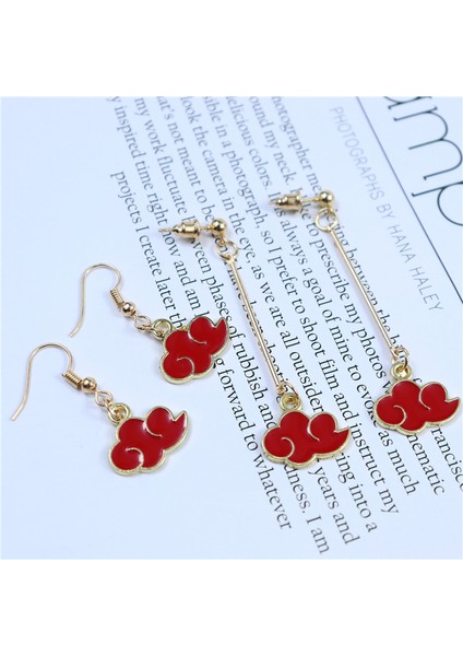 Kısa Çemberler Anime Sahne Takı Konoha Küpe Kadınlar Için Akatsuki Kırmızı Bulut Kulak Çemberler Ninja Dart Dangle Küpe Hayranları Yaratıcı Hediye (Yurt Dışından) modelleri