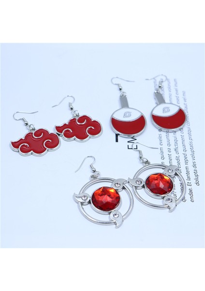 Kısa Çemberler Anime Sahne Takı Konoha Küpe Kadınlar Için Akatsuki Kırmızı Bulut Kulak Çemberler Ninja Dart Dangle Küpe Hayranları Yaratıcı Hediye (Yurt Dışından) fırsatları