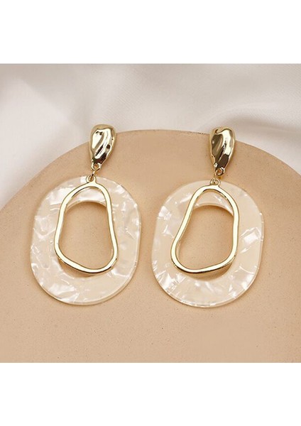 05 Uzun Küpe Kadın Püskül Asimetrik Küpe Mavi Yıldızlı Gezegen Eardrop Düzensiz Geometrik Yüzük Abartılı Küpe (Yurt Dışından)