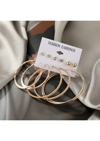 Set 31 9 Pairs Daire Hoop Küpe Seti Inci Damla Kalp Kelebek Kadınlar Için Küpe Kız Sevimli Kulak Çıtçıt Toka Takı (Yurt Dışından)