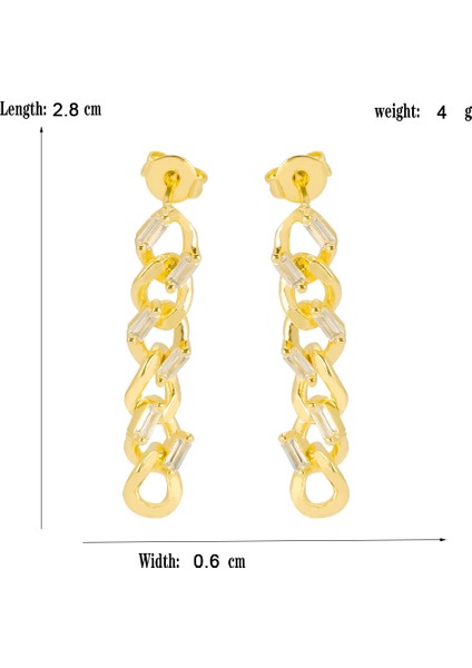 E153 Moda Altın Renk Kilit Şekli Zincir Küpe Kadın Erkek Bildirimi Aaa + Cz Emniyet Pimi Düğme Küpe Parti Takı (Yurt Dışından) modelleri