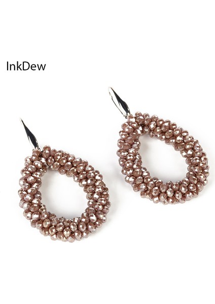 Koyu Mavi Inkdew Renkli El Yapımı Boncuklu Su Damlası Küpe Kadınlar Için Kristal Boncuklar Küpe Büyük Uzun Küpe Boho Vintage Bildirimi (Yurt Dışından) fırsatları
