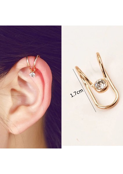 ES4056 Inci Top Kulak Manşeti Piercing Olmadan Kişilik Punk Kristal Yaprak Kulak Klipleri Kadınlar Için Taklit Inci Kulak Klipleri Orecchini (Yurt Dışından)