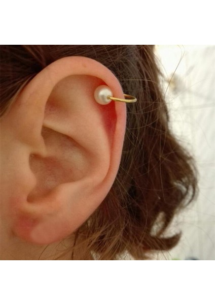 ES4056 Inci Top Kulak Manşeti Piercing Olmadan Kişilik Punk Kristal Yaprak Kulak Klipleri Kadınlar Için Taklit Inci Kulak Klipleri Orecchini (Yurt Dışından)