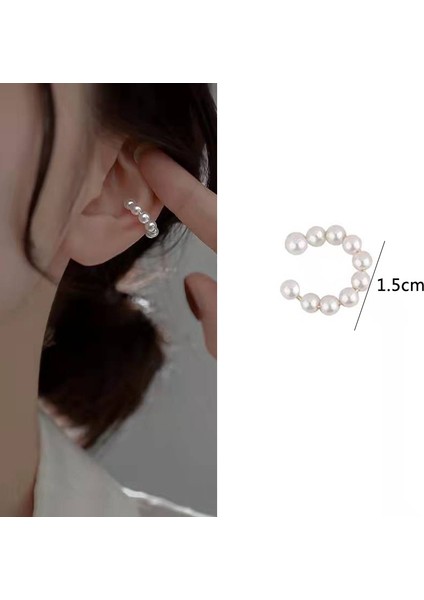 ES4056 Inci Top Kulak Manşeti Piercing Olmadan Kişilik Punk Kristal Yaprak Kulak Klipleri Kadınlar Için Taklit Inci Kulak Klipleri Orecchini (Yurt Dışından)