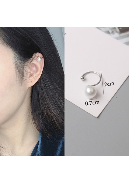 ES4056 Inci Top Kulak Manşeti Piercing Olmadan Kişilik Punk Kristal Yaprak Kulak Klipleri Kadınlar Için Taklit Inci Kulak Klipleri Orecchini (Yurt Dışından)