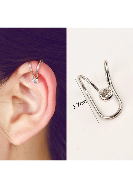 ES4056 Inci Top Kulak Manşeti Piercing Olmadan Kişilik Punk Kristal Yaprak Kulak Klipleri Kadınlar Için Taklit Inci Kulak Klipleri Orecchini (Yurt Dışından)
