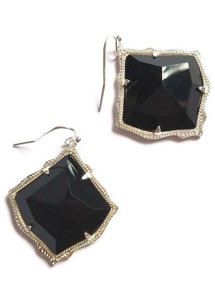 Siyah Gümüş Yeni Moda Turuncu Mıx Renkli Taş Damla Küpe Kadınlar Için (Yurt Dışından)