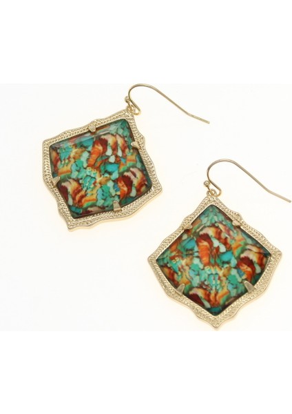 Siyah Gümüş Yeni Moda Turuncu Mıx Renkli Taş Damla Küpe Kadınlar Için (Yurt Dışından) fiyatları