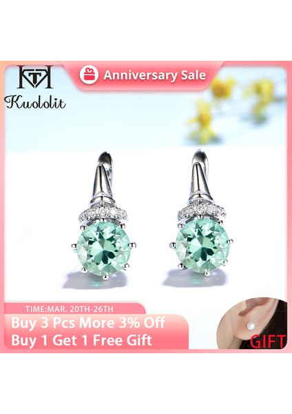 Akuamarin Kuololit Katı 925 Ayar Gümüş Diaspore Taş Küpe Mavimsi Yeşil Zümrüt Klip Küpe Kadınlar Için Trendy Güzel Takı (Yurt Dışından) fiyatları