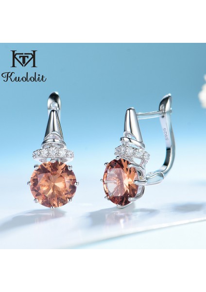 Akuamarin Kuololit Katı 925 Ayar Gümüş Diaspore Taş Küpe Mavimsi Yeşil Zümrüt Klip Küpe Kadınlar Için Trendy Güzel Takı (Yurt Dışından) modelleri