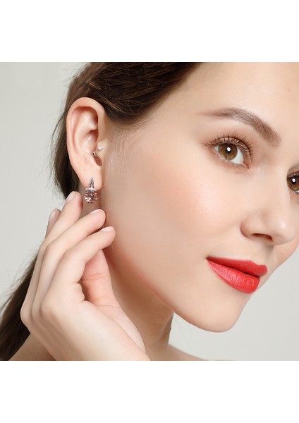 Akuamarin Kuololit Katı 925 Ayar Gümüş Diaspore Taş Küpe Mavimsi Yeşil Zümrüt Klip Küpe Kadınlar Için Trendy Güzel Takı (Yurt Dışından) fırsatları