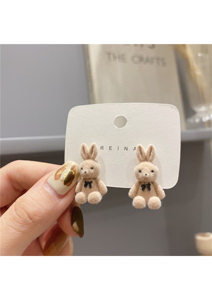 Tavşan Küpe 6 Sonbahar Kış Paskalya Küpe Kadınlar Için Kürklü Tavşan Tavşan Havuç Kore Güzel Moda Kürk Beyaz Tavşan Hediye Takı Aksesuarları (Yurt Dışından)