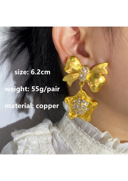 Z2 6.2cm Altın Rengi Metal Geometrik Çiçek Aşk Büyük Damla Küpeler Reçine Inci Dangle Küpe Vintage Kadınlar Takı Için 2022 Yeni (Yurt Dışından)