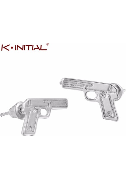 VE006 Kinitial 1 Çift Moda Tabanca Tabanca Takı Hediye Charm Gun Şekli Küpe Kadınlar Için Bildirimi Küpe Düğün Parti Aksesuarı (Yurt Dışından) fiyatları
