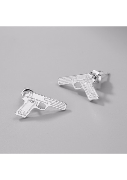 VE006 Kinitial 1 Çift Moda Tabanca Tabanca Takı Hediye Charm Gun Şekli Küpe Kadınlar Için Bildirimi Küpe Düğün Parti Aksesuarı (Yurt Dışından) fırsatları