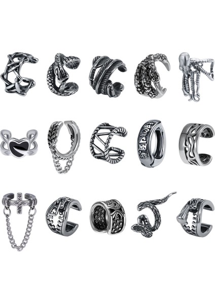 18 Zs 2 Adet Paslanmaz Çelik Küpe Piercing Olmadan Punk Olmayan Deldi Klip Küpe Kulak Manşetleri Kadın Erkek Sahte Piercing Takı (Yurt Dışından) fiyatları