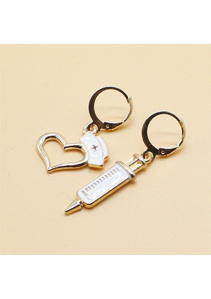 Stil 6 Moda Altın Doktor Hemşire Şapka Küpe Benzersiz Aşk Stetoskop Şırınga Bayanlar Simülasyon Takı Alaşım Küpe Hastane Hediyeler (Yurt Dışından)