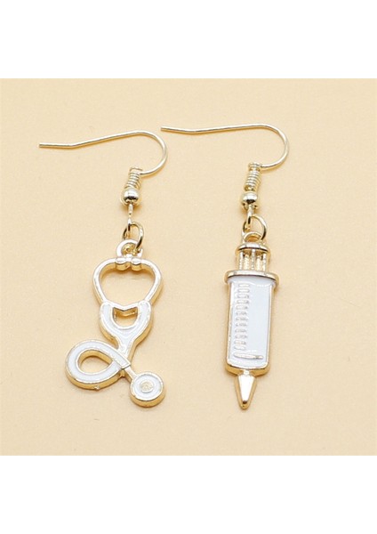 Stil 6 Moda Altın Doktor Hemşire Şapka Küpe Benzersiz Aşk Stetoskop Şırınga Bayanlar Simülasyon Takı Alaşım Küpe Hastane Hediyeler (Yurt Dışından) modelleri