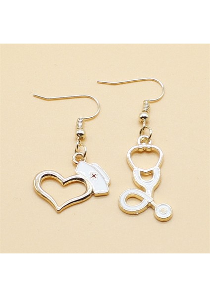 Stil 6 Moda Altın Doktor Hemşire Şapka Küpe Benzersiz Aşk Stetoskop Şırınga Bayanlar Simülasyon Takı Alaşım Küpe Hastane Hediyeler (Yurt Dışından) fırsatları