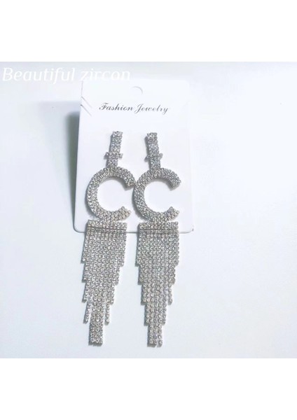 T Avrupa ve Amerikan Uzun Püskül 26 Ingilizce Mektup Kolye Küpe Kadın Moda Takı Bildirimi Için Uygun Parlak Kristal (Yurt Dışından) indirimleri