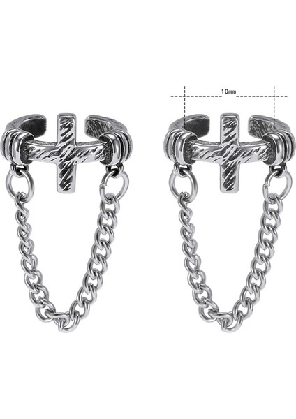 Stil 9 Zs 2 Adet Paslanmaz Çelik Küpe Piercing Olmadan Punk Olmayan Deldi Klip Küpe Kulak Manşetleri Kadın Erkek Sahte Piercing Takı (Yurt Dışından)