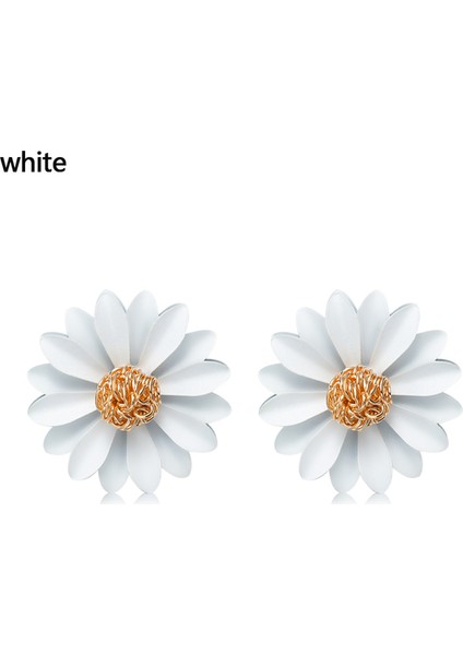 Beyaz 1 Adet Altın Gümüş Renk Kadın Dangle Küpe Geometrik Üçgen Boyama Neon Emaye Takı Küpe Kadınlar Için Hoop Küpeler (Yurt Dışından)