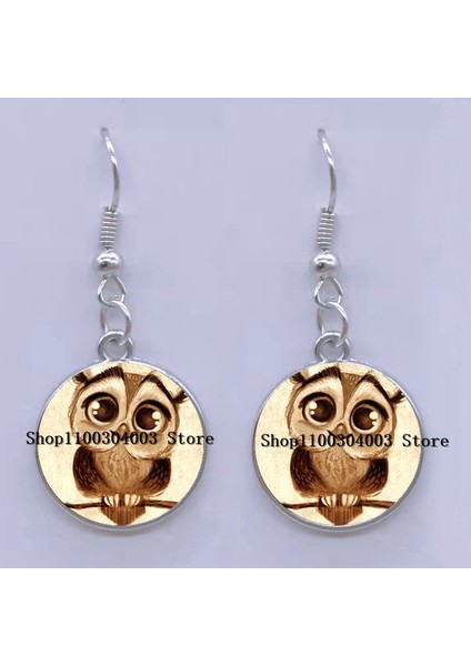 Stil 5 Moda Küpe Sevimli Baykuş Fotoğraf Cabochon Cam Charm Küpe Yüksek Kalite Kadın Deldi Küpe Hediyeler (Yurt Dışından)