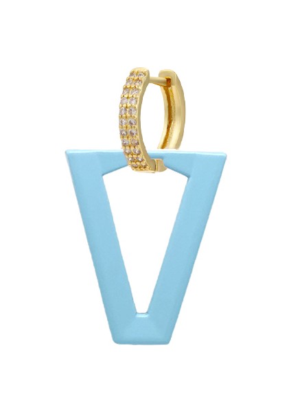 Altın Gök Mavisi Qmhje Kadın Dangle Küpe Geometrik Üçgen Boyama Neon Yeşil Floresan Takı Küpe Aretes Cz Hoop Altın Gümüş Renk (Yurt Dışından)