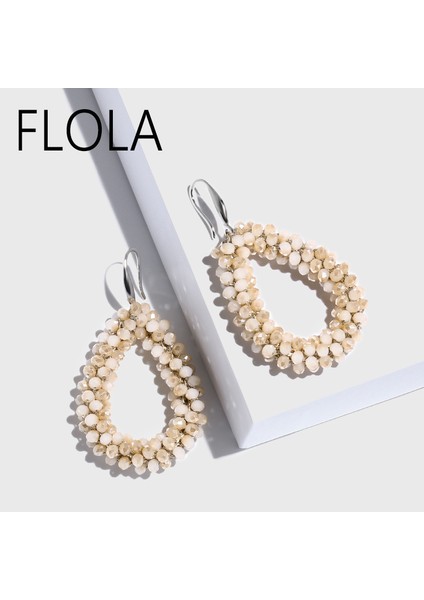 Siyah Flola Bildirimi Fildişi Kristal Boncuk Gözyaşı Küpe Kadınlar Için Dangle Küpe Kulak Oorbellen Takı Brincos ERSN51 (Yurt Dışından) fiyatları