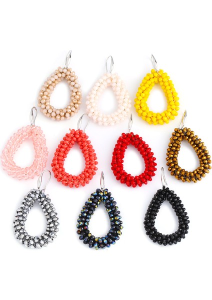 Siyah Flola Bildirimi Fildişi Kristal Boncuk Gözyaşı Küpe Kadınlar Için Dangle Küpe Kulak Oorbellen Takı Brincos ERSN51 (Yurt Dışından) fırsatları