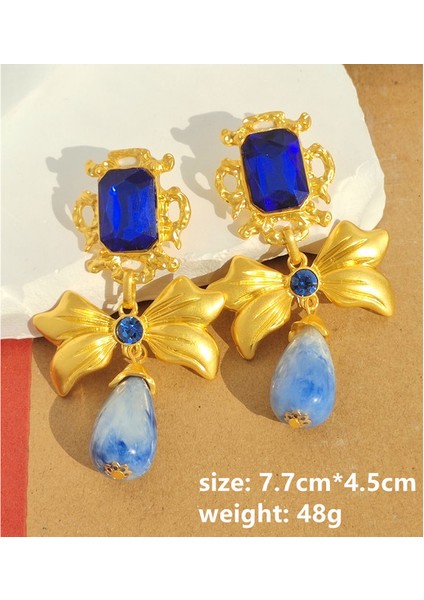 F 7.7 cm Vintage Aşk Kalp Metal Geometri Büyük Damla Küpe Renk Rhinestone Reçine Dangle Küpe Kadınlar Takı Için 2022 Yeni Trendy (Yurt Dışından)