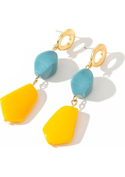 EK996 Sarı Renk Damla Küpe Kadınlar Için Trend Yaz Kore Tasarım Geometrik Çiçek Kalp Küpe Yaratıcı Tatlı Düğün Takı (Yurt Dışından) modelleri