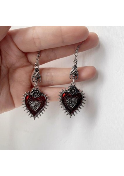 B04 2 Çift Cadılar Bayramı Küpe 2022 Yeni Gotik Hiphop Punk Dangle Küpe Kadın Vintage Kafatası Yarasa Çapraz Damla Küpe (Yurt Dışından)