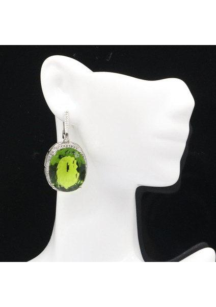 Yüzük Sz 8 40X21MM Sıcak Satış Büyük Oval Narin Ince Kesim 17.5g Düzenlendi Yeşil Peridot Cz Kadınlar Arkadaş Gümüş Kolye Küpe Yüzük (Yurt Dışından) indirimleri