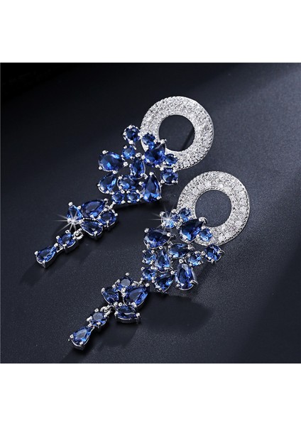 Altın Uilz Vintage Çiçek Şekli Aaa + Kübik Zirkon Lüks Mikro Kaplamalı Kristal Yuvarlak Düğün Dangle Küpe Gelin Kadınlar Için (Yurt Dışından) fırsatları