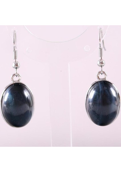 Mavi Kaplan Gözü Doğal Taş Beyaz Opal Howlite Dangle Küpe Kadınlar Için Mücevher Mavi Lapis Cabochon Cab Oval Boncuk Damla Küpe Moda Takı (Yurt Dışından)